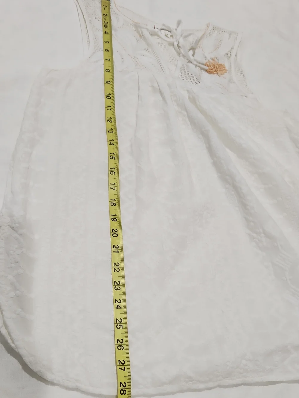 Anthropologie Women's Cream Embroidered Cover-Up Tunic - Beach Swimwear Size S